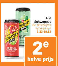  schweppes frisdrank zero sugar mojito varieeren citrussmaken 2e halve 