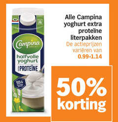  50 campina halfvolle yoghurt proteine varieeren 