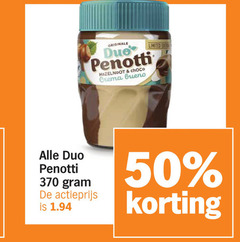 duo penotti hazelnootpasta 50 originale hazelnoot choco crema bueno limited actieprijs 