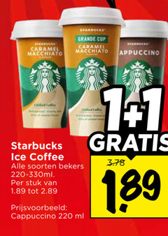  starbucks ijskoffie 1 caramel macchiato ice coffee soorten bekers stuk cappuccino ml grande cup chilled collier 