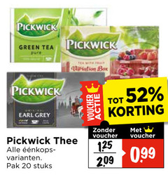  pickwick thee 20 green tea box earl grey pak stuks voucher 