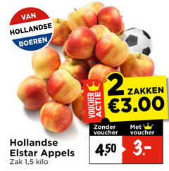  2 hollandse boeren elstar appels zak 1 5 kilo voucher zakken 