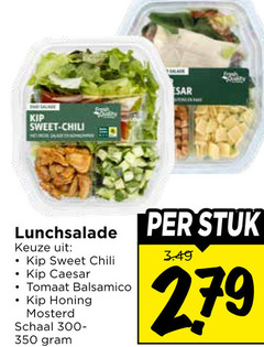  279 350 kip sweet chili cesar fresh lunchsalade stuk caesar tomaat balsamico honing mosterd schaal 