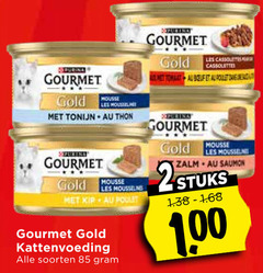  gourmet gold les cases tonijn thon mousse kip kattenvoeding soorten purina zalm saumon stuks 1 00 