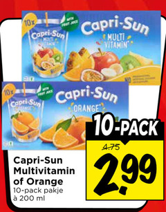  10 200 10x capri sun with multi vitamin orange multivitamin pack pakje ml 