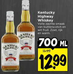  whisky 700 kentucky highway whiskey volle zachte butterscotch wit fruit zoet rijk warm ml 