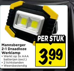  2 draadloze werklamp 3x aaa batterijen lichtstanden weersbestendig stuk 3.99 
