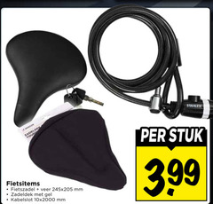  zadeldek fietszadel veer mm gel kabelslot stuk 3.99 