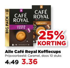  cafe royal koffiecups 10 25 mcafee switzerland lungo forte caramel x18 intensity doos stuks 