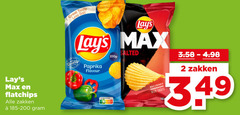  lays chips 2 taste less salt flatchips zakken 185-200 paprika flavour salted crunch 