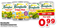  bonduelle doperwtjes crispy mais petits pois gebroken haricots verts bite taste score nutri groenteconserven blikken jonge velderwtjes fijn fins tas blik 