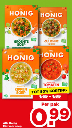  honig soep 50 1867 tafel basis groente 06 pers boodschappenlijstje achterzijde kruiden specerijen mix julienne kippen tomaten soft pak 