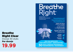  30 breathe right neusstrips bandelettes nasales transparant opent neus verlicht verstopte ouvre le nez soulagement bouchee sofort slapen bewegen fitness clear doosje stuks vrij medicatie sans small medium 