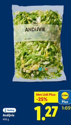  400 chef select andijvie gewassen koeling 