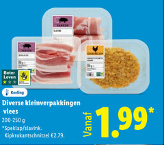  200 varken slavink beter leven ge koeling kleinverpakkingen vlees speklap kipkrokantschnitzel scharrelkip 