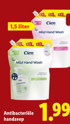  1 5 liter xxl cien mild hand wash 3x wendy pack aide vera extract wild and wa handzeep 