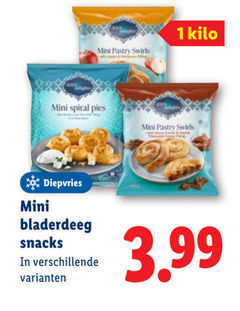  1 mini pastry kilo spiral diepvries bladerdeeg snacks 3.99 