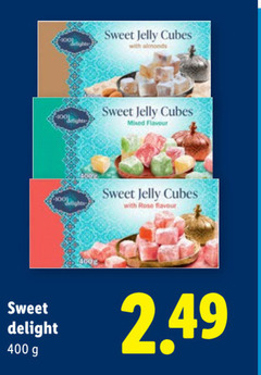  100 400 sweet jelly cubes with almonds mixed flavour rose delight 
