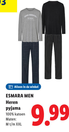  100 good morning esmara men heren pyjama katoen maten xxl 