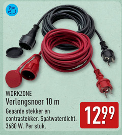  10 workzone verlengsnoer geaarde stekker contrastekker spatwaterdicht stuk 