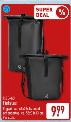  r super deal ride go fietstas rugzak ca. cm schoudertas stuk 