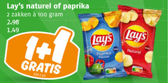  lays chips 2 100 naturel paprika zakken kilo 