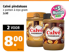  calve pindakaas 2 650 potten 5 munten 8 kilo stukjes pinda 
