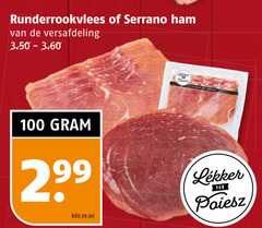  100 runderrookvlees serrano ham versafdeling kilo 
