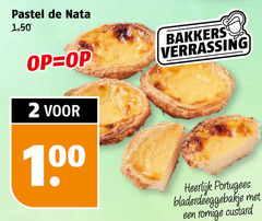  2 pastel nata bakkers 00 portugees romige custard 
