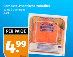  gerookte zalmfilet 200 atlantische pakje 4 99 kilo inhoud ge 