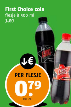  first choice cola 500 flesje ml liter 