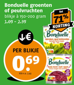  bonduelle groenten peulvruchten blikje gebroken kilo v.a. rode kool appel 
