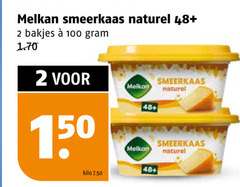  2 100 150 melkan smeerkaas naturel 48 bakjes kilo 
