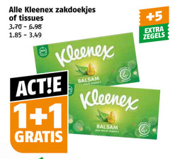  1 kleenex zakdoekjes tissues balsem 5 zegels 