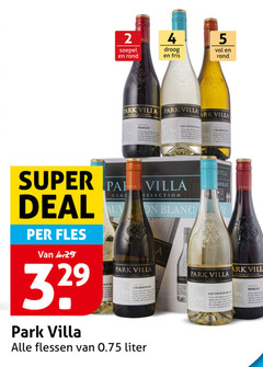  witte wijn rode rose 2 4 5 soepel rond droog fris park villa merlot super deal fles selection blanc ark chardonnay flessen liter sauvignon 