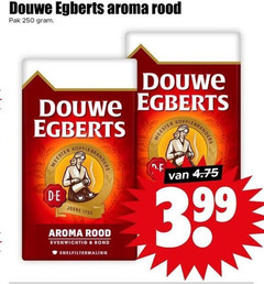 douwe egberts koffie 250 aroma rood pak meester koffiebranders joure evenwichtig rond snelfiltermaling 3.99 