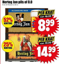  hertog jan alcoholvrij bier krat 24 25 30 pils 0.0 flessen 