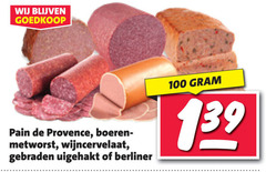  100 pain provence boeren metworst wijncervelaat gebraden uigehakt berliner 