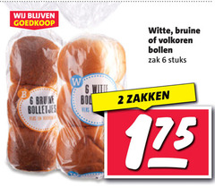  2 6 brune bolletjes witte bol bruine volkoren bollen zak stuks zakken 