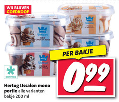  hertog ijsbekers 200 chocolades diepvries crumble ijssalon mono bakje ml 