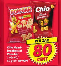  60 80 pom bar heart breakers bear zakje zak cent 
