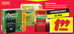  pickwick thee 40 100 original english natural count pack engelse melange green tea rooibos pak zakjes xl 