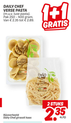  1 2 daily chef verse pasta luxe pak liaan kaas geraspte gemaakt pers tagliatelle italie min stuks 