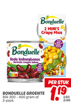  2 bonduelle rode kidneybonen haricots rouges kidney bite taste crispy groente blik pack stuk 
