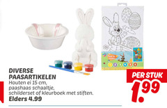  15 paasartikelen houten ei cm paashaas schaaltje schilderset kleurboek stiften elders paint by stuk 
