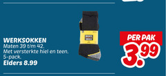  5 42 werksokken maten versterkte hiel teen pack elders basics socks pak 3 99 