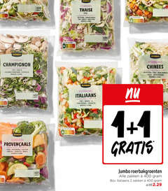 groentenpakket 1 2 400 score jumbo roerbakmix champignon prei rode ui kastanjechampignons peterselie wokken min gebreken waard paprika gele broccoli courgette apo maipo nutri thaise stijl witte kool groene peper pop chinees sperziebonen italiaans wortel teen roerbakgroenten zakken 