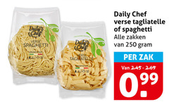  250 italiaanse keuken daily chef verse spaghetti tagliatelle zakken zak 