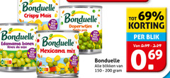  bonduelle groenteconserven 69 crispy mais edamame bonen soja nutri score bite taste doperwtjes petits pois mexicana mix blikken blik 