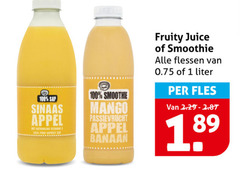  1 100 sap sinaas appel smoothie mango passievrucht banaan fruity juice flessen liter fles 